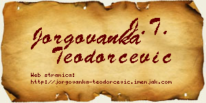 Jorgovanka Teodorčević vizit kartica